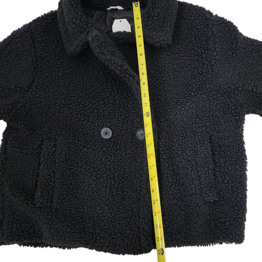 New Time and Tru Womens XL Teddy Faux Shearling Black Popcorn Fleece Jacket Coat - Picture 15 of 16